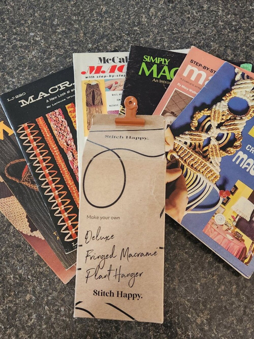 Macrame Lot with New Kit and Vintage Magazines